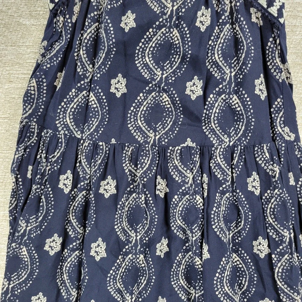 Abercrombie & Fitch Maxi Dress Womens XS Navy Racerback Tiered Empire Babydoll